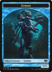 Teferi, Temporal Archmage Emblem // Zombie (011/036) Double-sided Token [Commander 2014 Tokens] | Rock City Comics