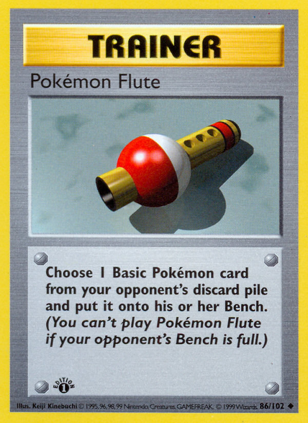 Pokemon Flute (86/102) (Shadowless) [Base Set 1st Edition] | Rock City Comics