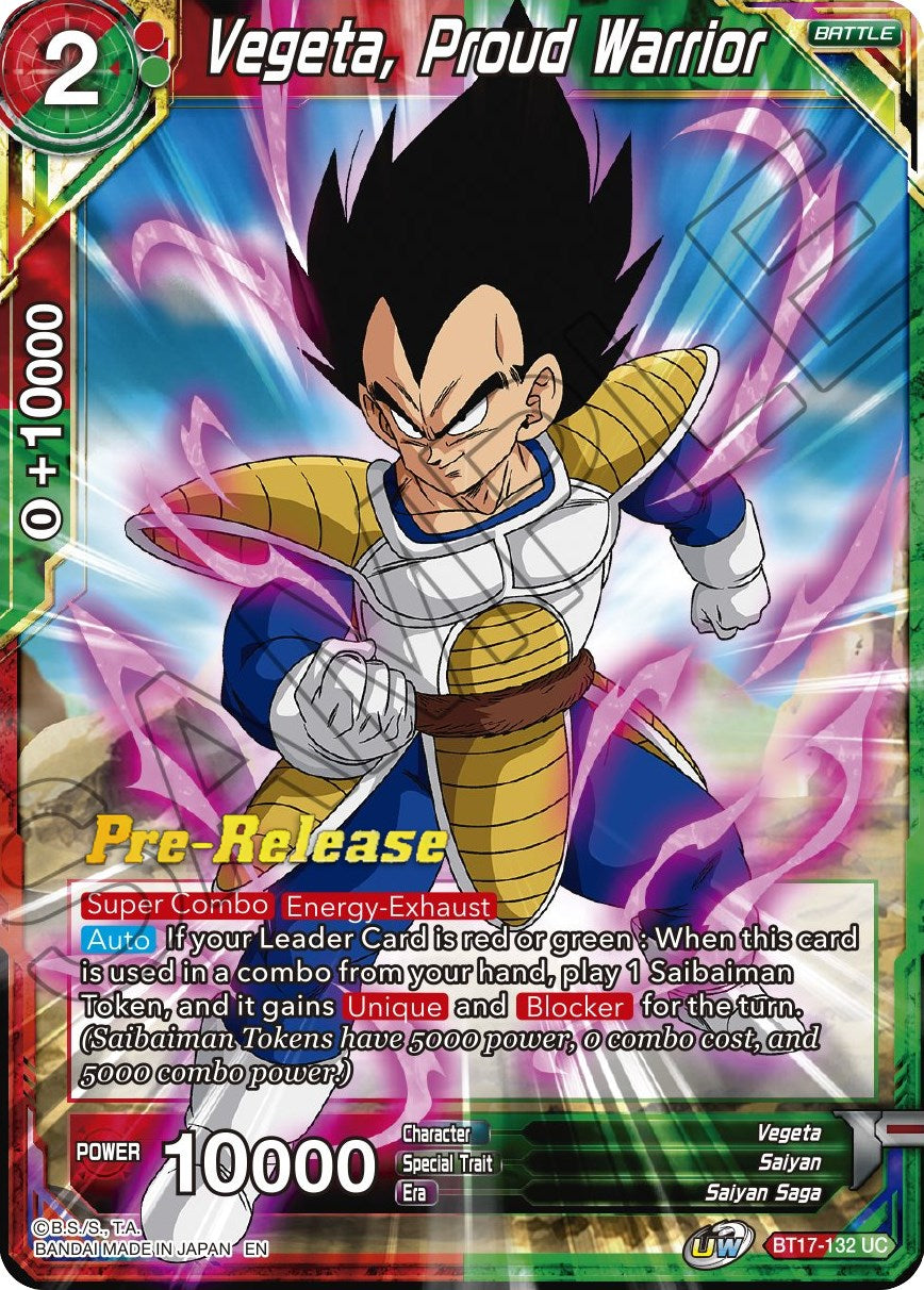 Vegeta, Proud Warrior (BT17-132) [Ultimate Squad Prerelease Promos] | Rock City Comics