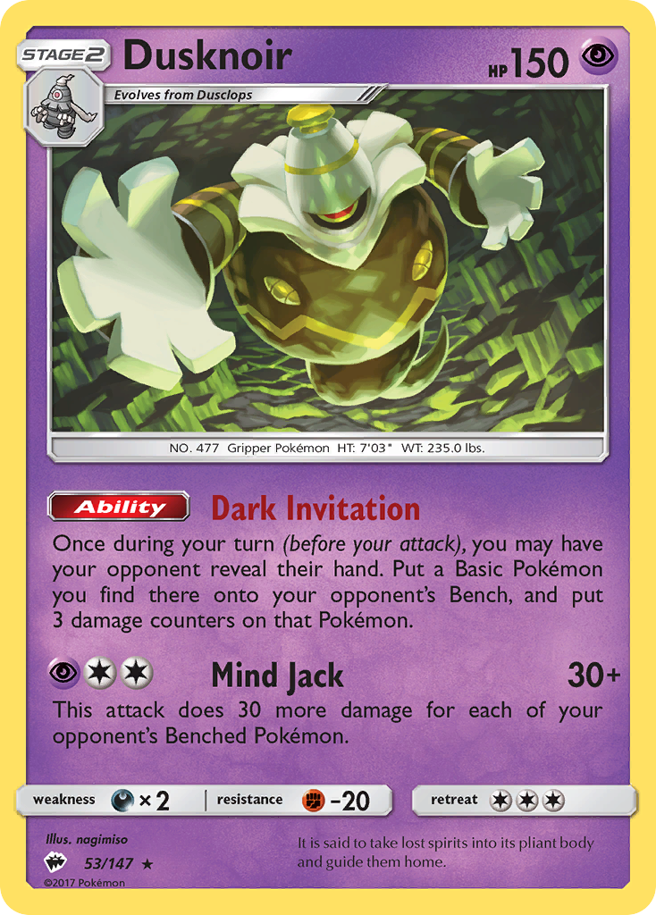 Dusknoir (53/147) [Sun & Moon: Burning Shadows] | Rock City Comics