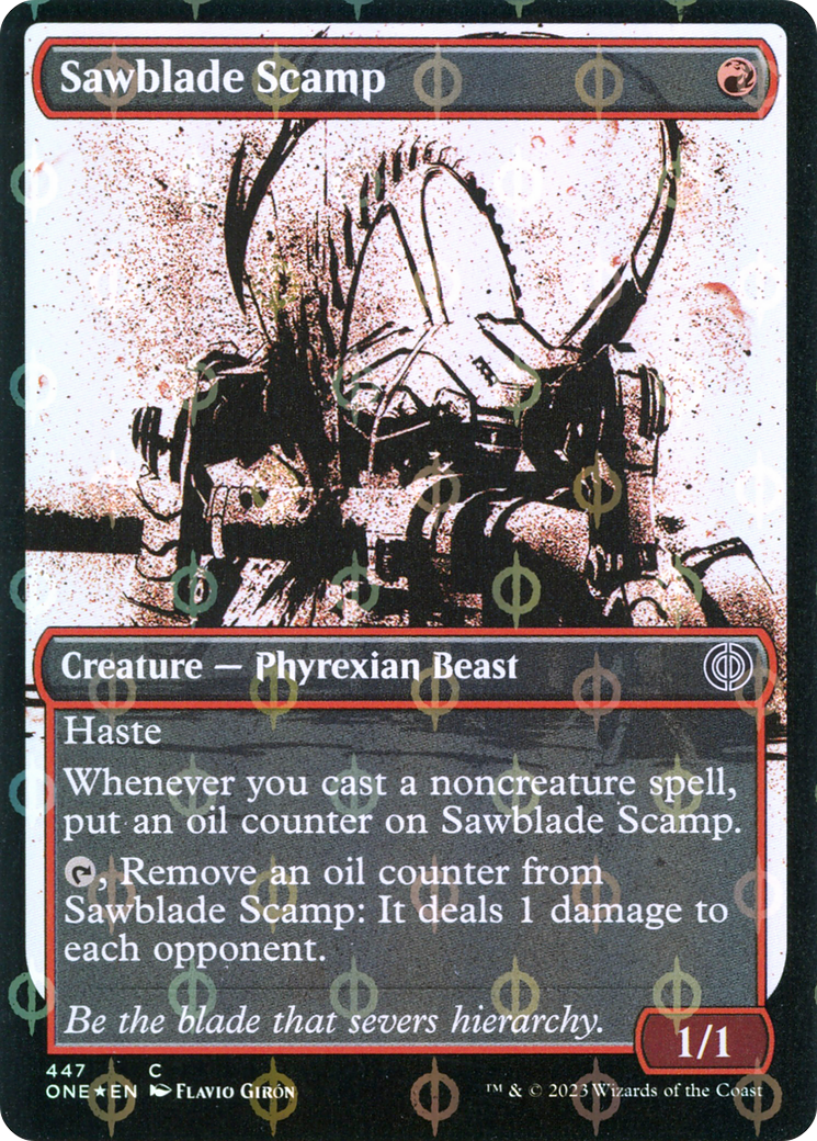 Sawblade Scamp (Showcase Ichor Step-and-Compleat Foil) [Phyrexia: All Will Be One] | Rock City Comics