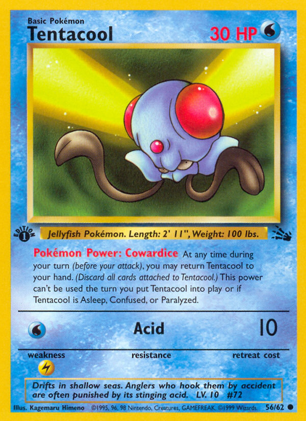 Tentacool (56/62) [Fossil 1st Edition] | Rock City Comics