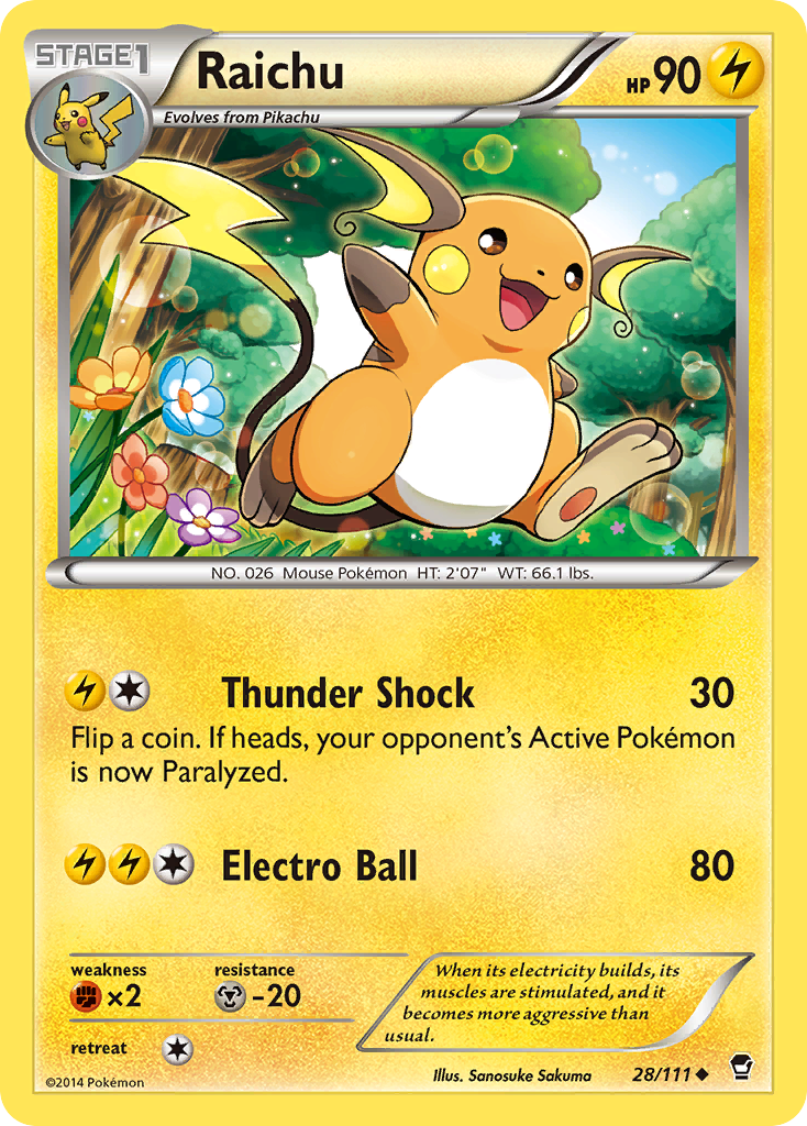 Raichu (28/111) [XY: Furious Fists] | Rock City Comics