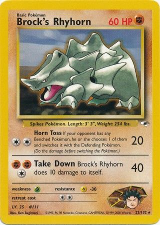 Brock's Rhyhorn (22/132) [Gym Heroes Unlimited] | Rock City Comics