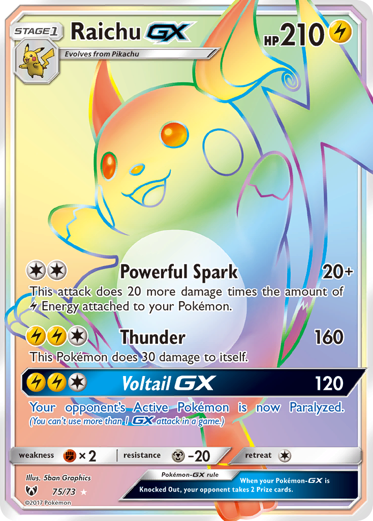 Raichu GX (75/73) [Sun & Moon: Shining Legends] | Rock City Comics