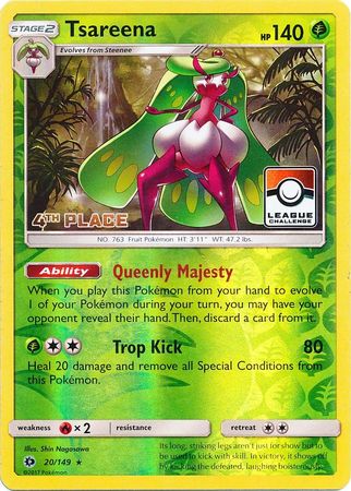 Tsareena (20/149) (League 4th Place) [Sun & Moon: Base Set] | Rock City Comics