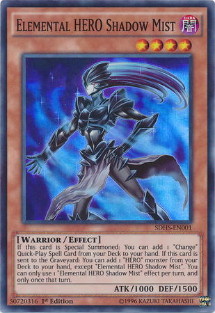 Elemental Hero Shadow Mist [SDHS-EN001] Super Rare | Rock City Comics