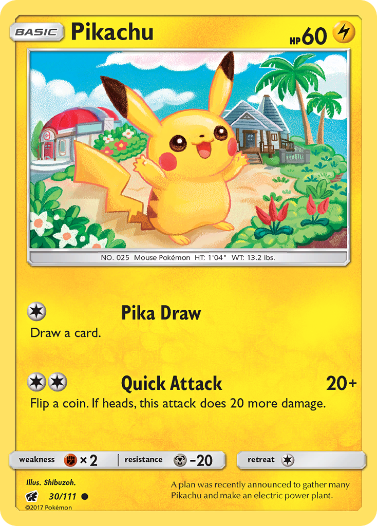 Pikachu (30/111) [Sun & Moon: Crimson Invasion] | Rock City Comics