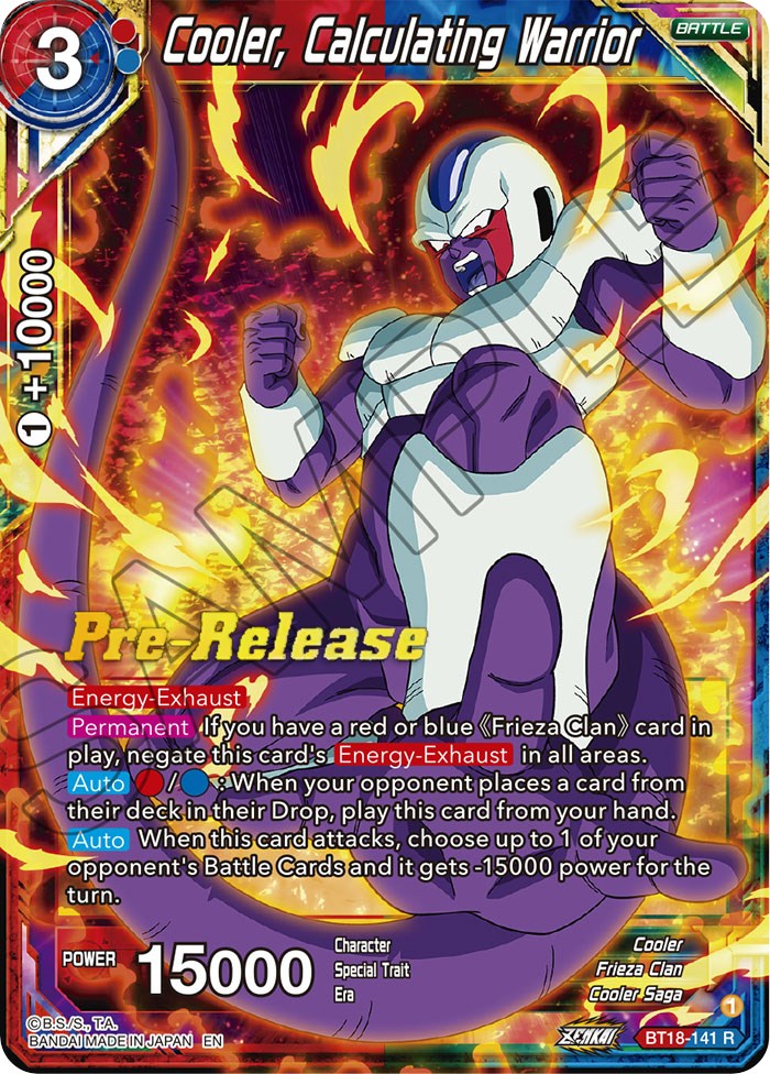 Cooler, Calculated Warrior (BT18-141) [Dawn of the Z-Legends Prerelease Promos] | Rock City Comics