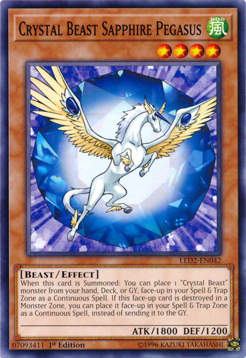 Crystal Beast Sapphire Pegasus [LED2-EN042] Common | Rock City Comics