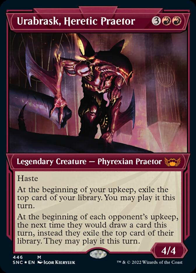 Urabrask, Heretic Praetor (Showcase Art Deco Foil Etched) [Streets of New Capenna] | Rock City Comics