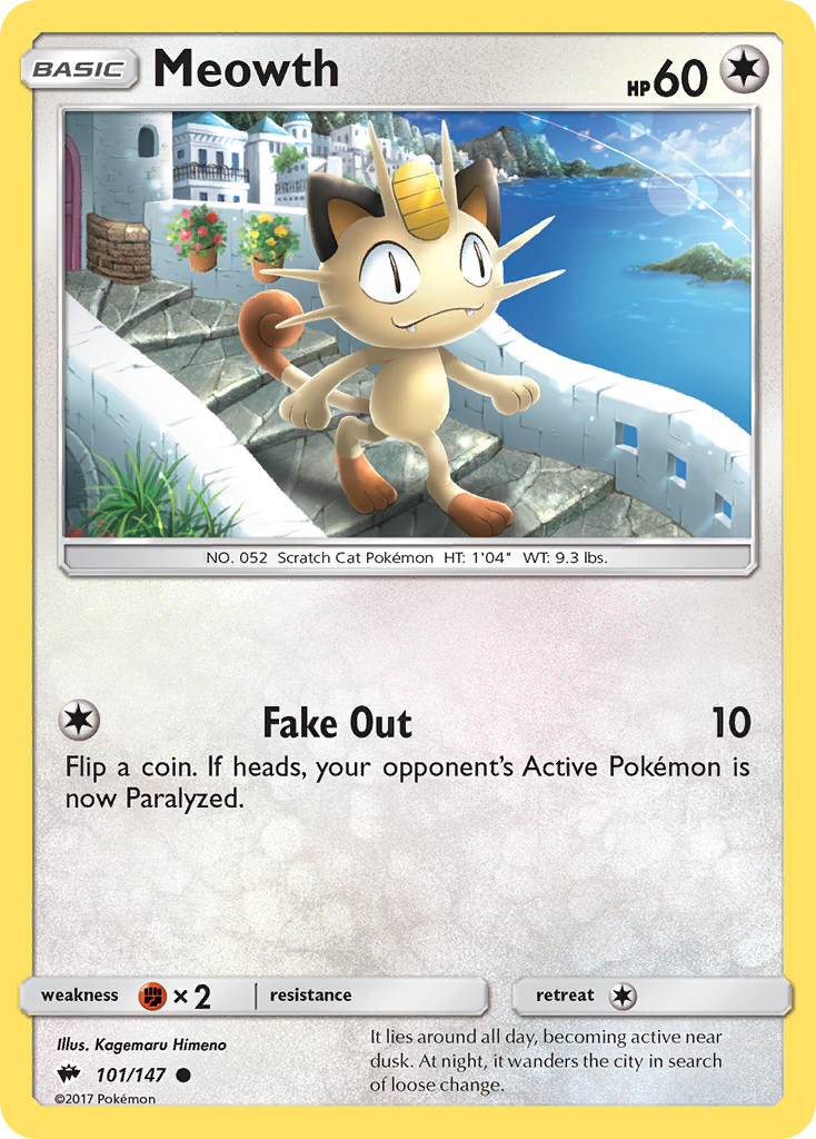 Meowth (101/147) [Sun & Moon: Burning Shadows] | Rock City Comics