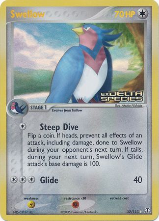 Swellow (32/113) (Stamped) [EX: Delta Species] | Rock City Comics