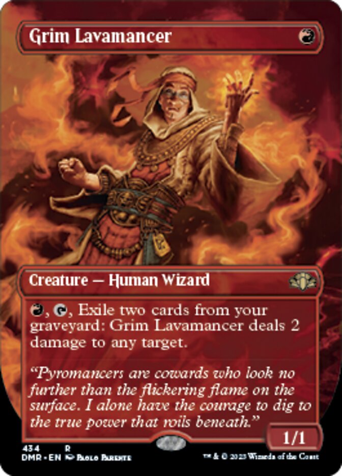 Grim Lavamancer (Borderless Alternate Art) [Dominaria Remastered] | Rock City Comics