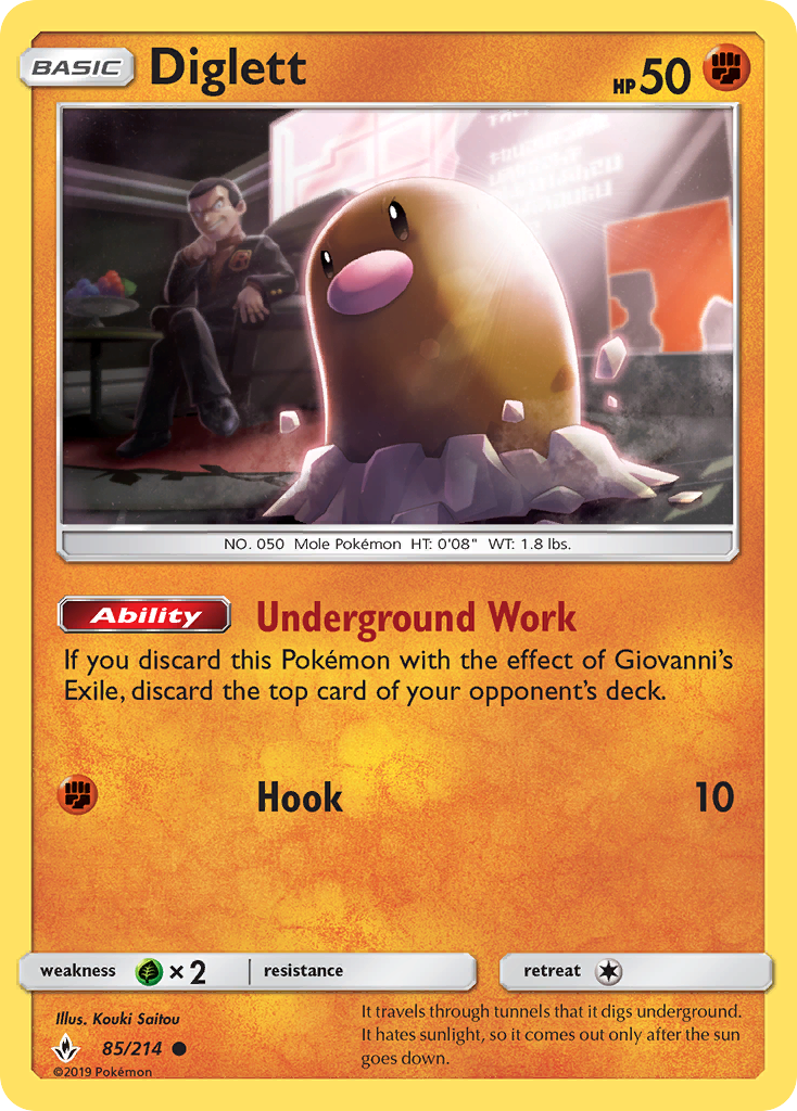 Diglett (85/214) [Sun & Moon: Unbroken Bonds] | Rock City Comics