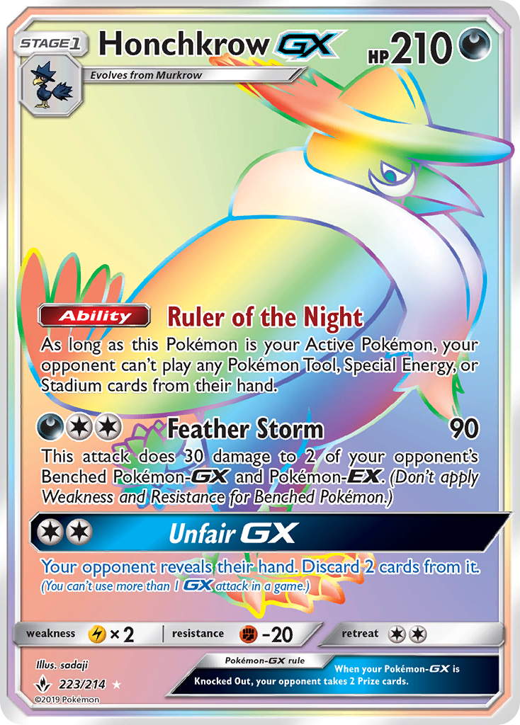 Honchkrow GX (223/214) [Sun & Moon: Unbroken Bonds] | Rock City Comics