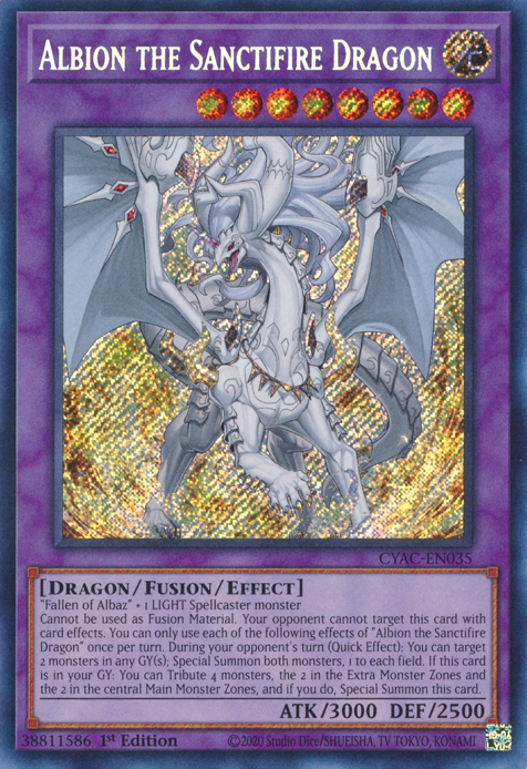 Albion the Sanctifire Dragon [CYAC-EN035] Secret Rare | Rock City Comics