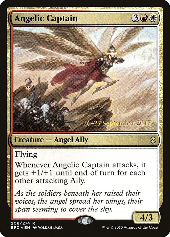 Angelic Captain  [Battle for Zendikar Prerelease Promos] | Rock City Comics