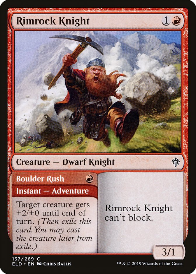 Rimrock Knight // Boulder Rush [Throne of Eldraine] | Rock City Comics