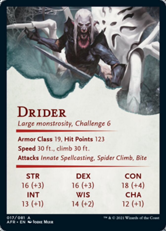 Drider Art Card [Dungeons & Dragons: Adventures in the Forgotten Realms Art Series] | Rock City Comics