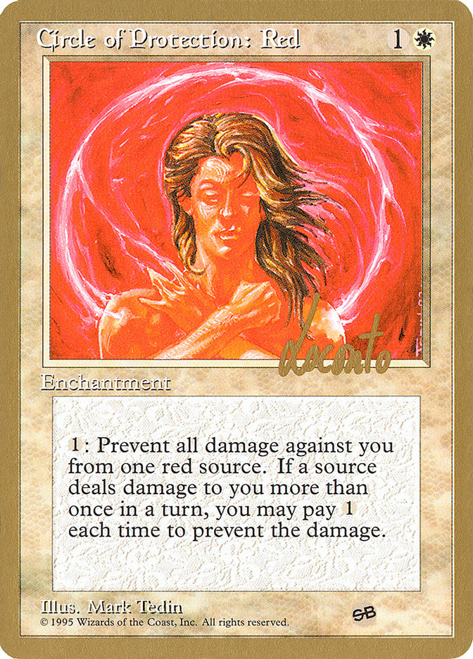 Circle of Protection: Red (Michael Loconto) (SB) (4ED) [Pro Tour Collector Set] | Rock City Comics