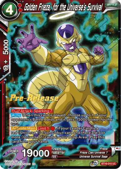 Golden Frieza, for the Universe's Survival (BT16-010) [Realm of the Gods Prerelease Promos] | Rock City Comics