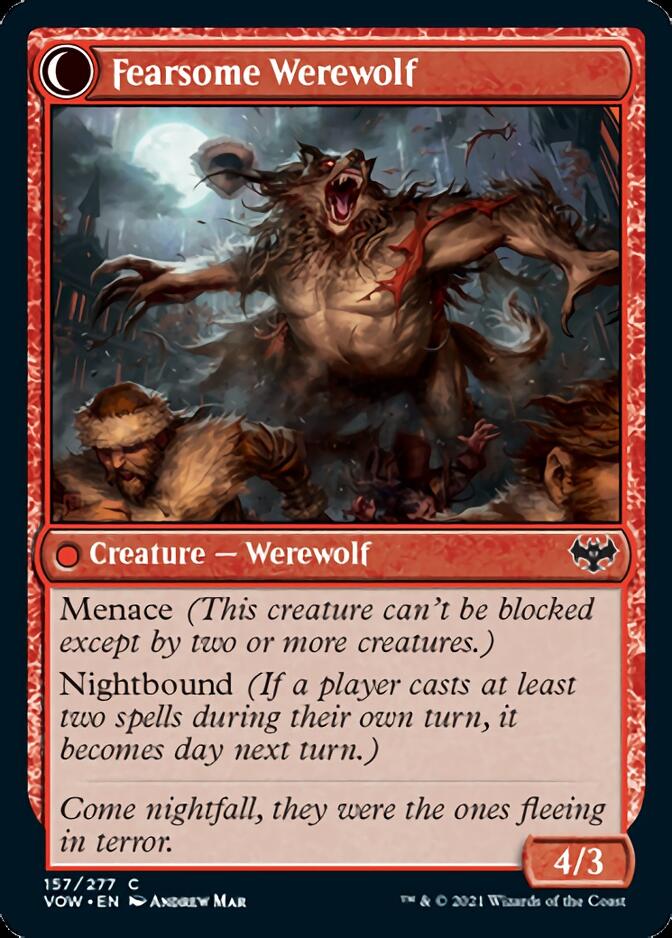 Fearful Villager // Fearsome Werewolf [Innistrad: Crimson Vow] | Rock City Comics