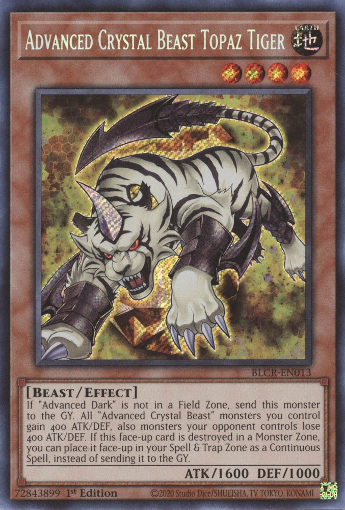 Advanced Crystal Beast Topaz Tiger [BLCR-EN013] Secret Rare | Rock City Comics