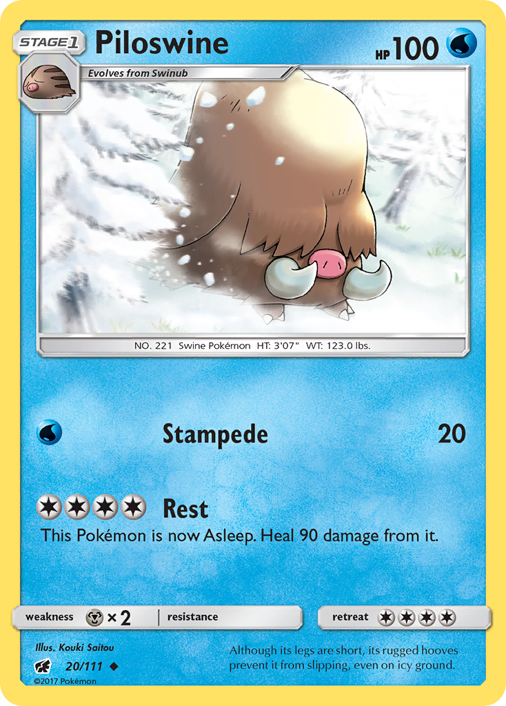 Piloswine (20/111) [Sun & Moon: Crimson Invasion] | Rock City Comics