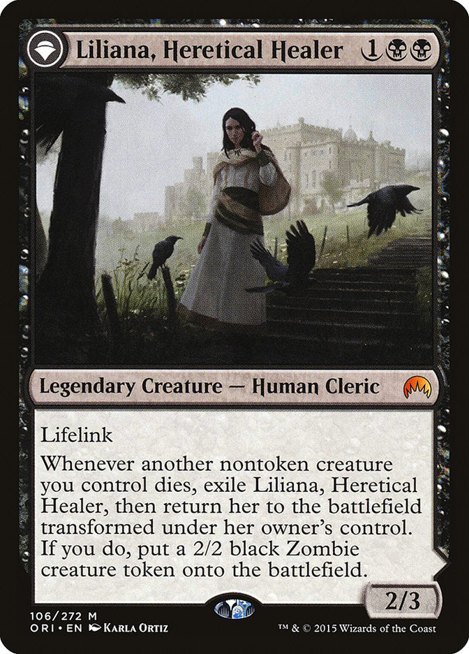 Liliana, Heretical Healer // Liliana, Defiant Necromancer [Magic Origins] | Rock City Comics