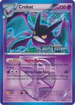 Crobat Team Plasma (BW51) (Staff Prerelease Promo) [Black & White: Black Star Promos] | Rock City Comics