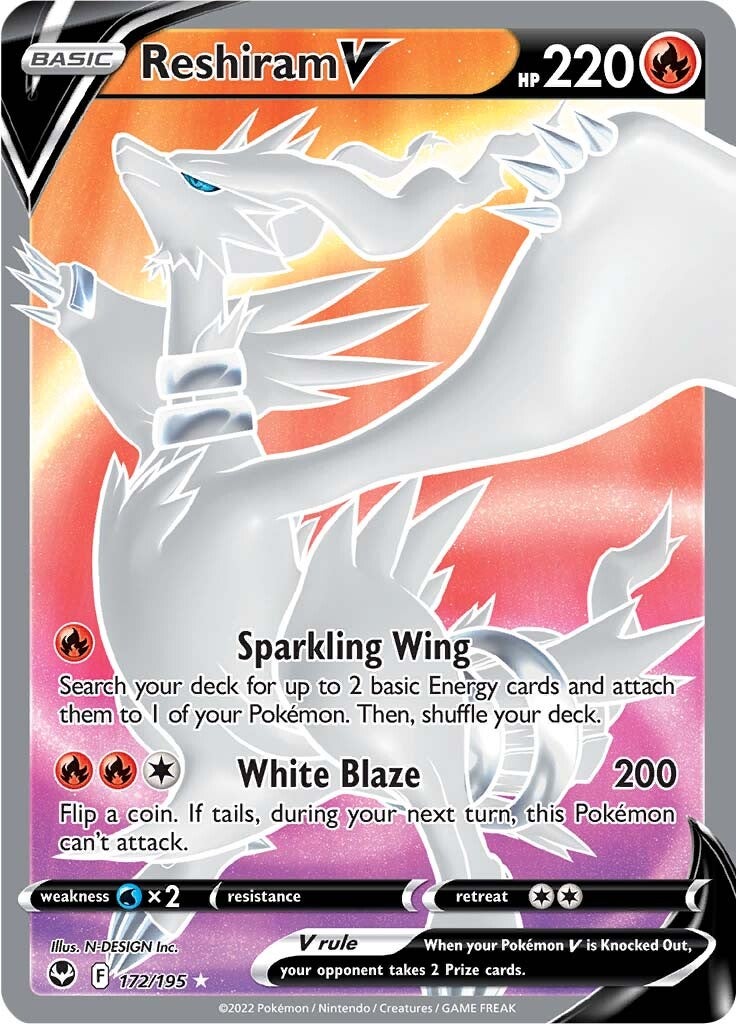 Reshiram V (172/195) [Sword & Shield: Silver Tempest] | Rock City Comics