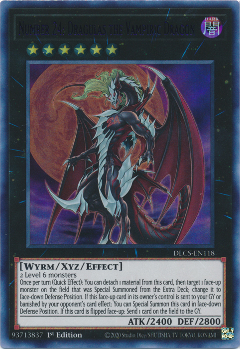 Number 24: Dragulas the Vampiric Dragon (Purple) [DLCS-EN118] Ultra Rare | Rock City Comics