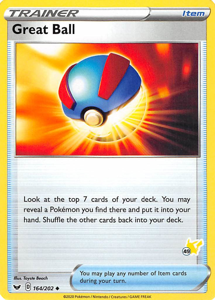 Great Ball (164/202) (Pikachu Stamp #49) [Battle Academy 2022] | Rock City Comics