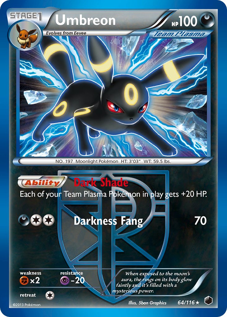 Umbreon (64/116) (Moltres Legendary Battle Deck) (Theme Deck Exclusive) [Black & White: Plasma Freeze] | Rock City Comics