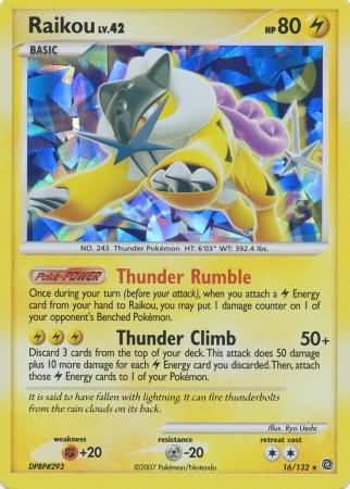 Raikou (16/132) (Cracked Ice Holo) [Diamond & Pearl: Secret Wonders] | Rock City Comics