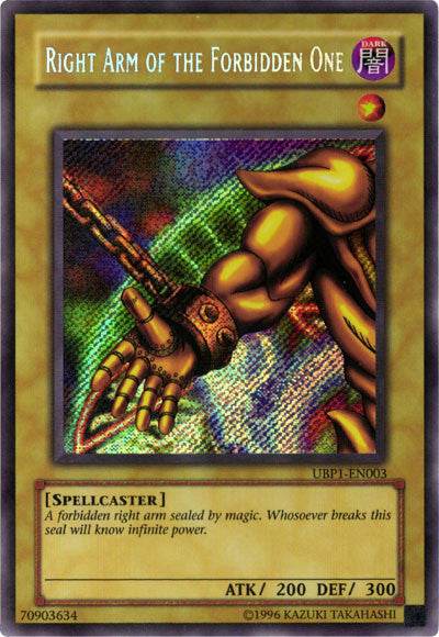 Right Arm of the Forbidden One [UBP1-EN003] Secret Rare | Rock City Comics