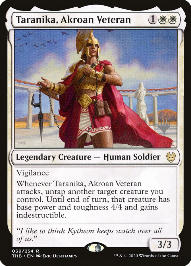 Taranika, Akroan Veteran (Promo Pack) [Theros Beyond Death Promos] | Rock City Comics