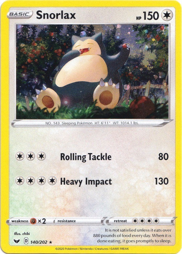 Snorlax (140/202) (Cosmos Holo) [Sword & Shield: Base Set] | Rock City Comics