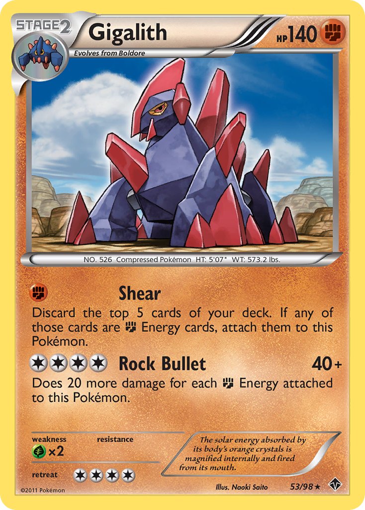 Gigalith (53/98) (Cracked Ice Holo) (Blister Exclusive) [Black & White: Emerging Powers] | Rock City Comics