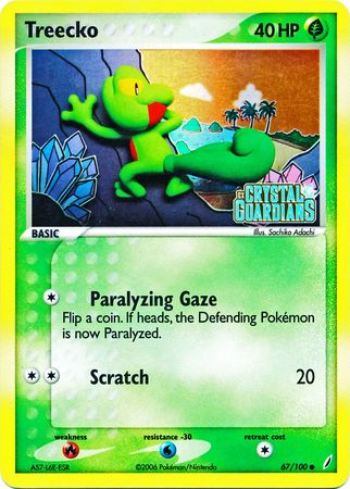 Treecko (67/100) (Stamped) [EX: Crystal Guardians] | Rock City Comics