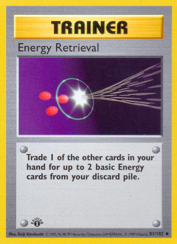 Energy Retrieval (81/102) (Shadowless) [Base Set 1st Edition] | Rock City Comics