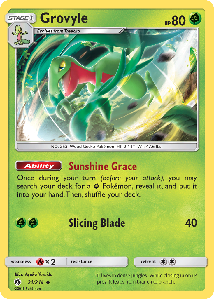 Grovyle (21/214) [Sun & Moon: Lost Thunder] | Rock City Comics