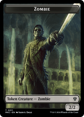 Copy // Zombie Double-Sided Token [Murders at Karlov Manor Commander Tokens] | Rock City Comics