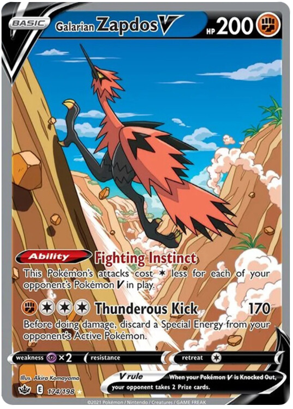 Galarian Zapdos V (174/198) [Sword & Shield: Chilling Reign] | Rock City Comics