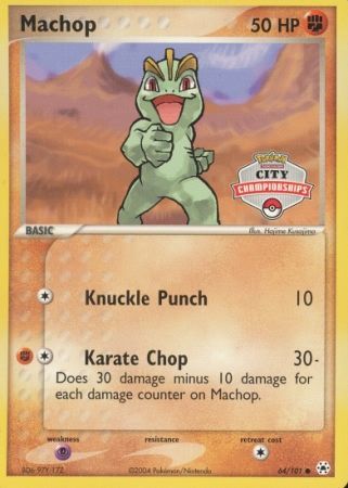 Machop (64/101) (City Championship Promo) [EX: Hidden Legends] | Rock City Comics