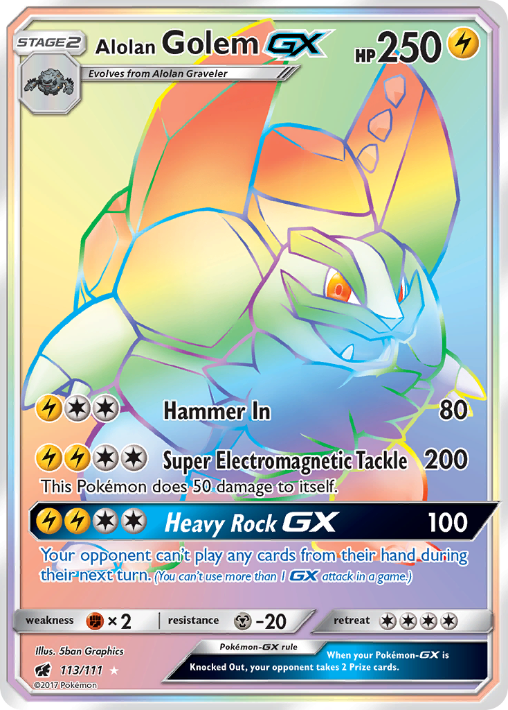 Alolan Golem GX (113/111) [Sun & Moon: Crimson Invasion] | Rock City Comics