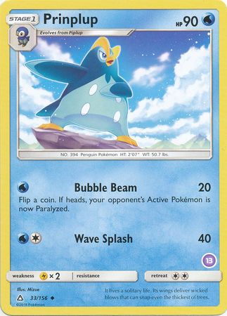 Prinplup (33/156) (Deck Exclusive #13) [Sun & Moon: Trainer Kit - Alolan Sandslash] | Rock City Comics