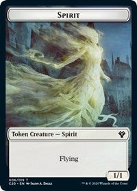 Spirit // Treasure Double-sided Token [Commander 2020 Tokens] | Rock City Comics