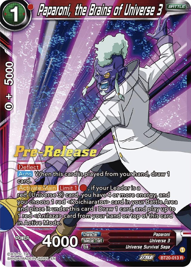 Paparoni, the Brains of Universe 3 (BT20-013) [Power Absorbed Prerelease Promos] | Rock City Comics